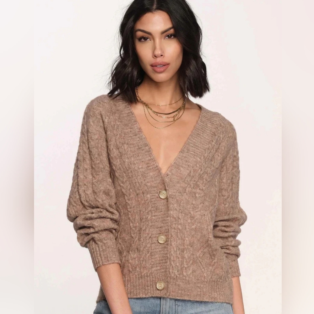 Heartloom Jace Soft Gold Chunky Knit Cardigan Sweater